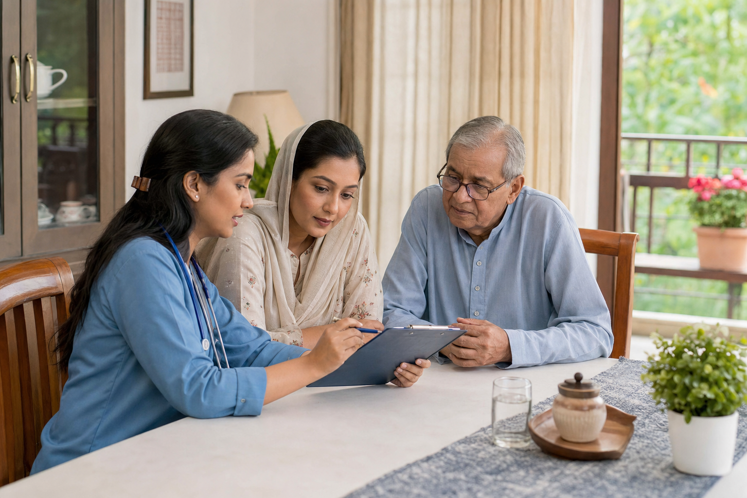 A medical team ready to support a family